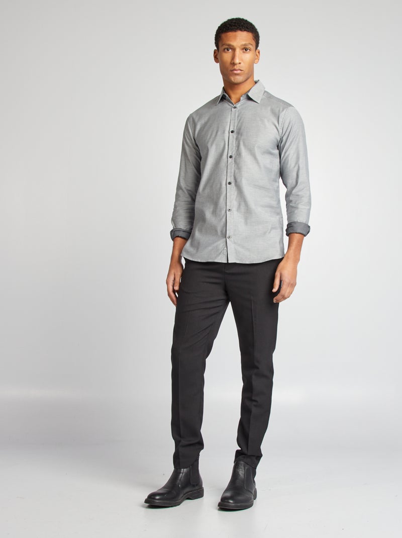 Camisa de corte direito com motivo CINZA - Kiabi