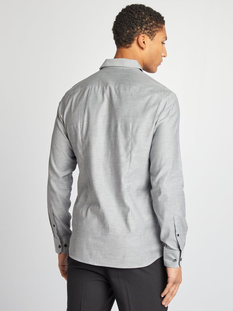Camisa de corte direito com motivo CINZA - Kiabi