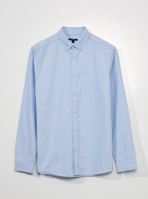 Camisa de corte direito de manga comprida - Kiabi