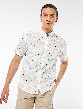 Camisa de corte direito de manga curta