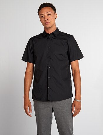 Camisa de corte direito de manga curta