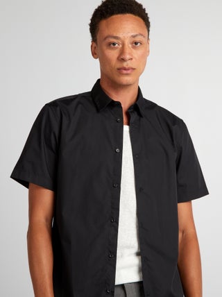 Camisa de corte direito de manga curta