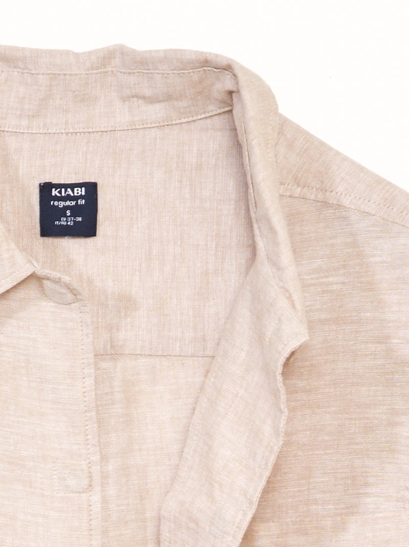 Camisa de corte reto - coleção fácil de vestir BEGE - Kiabi