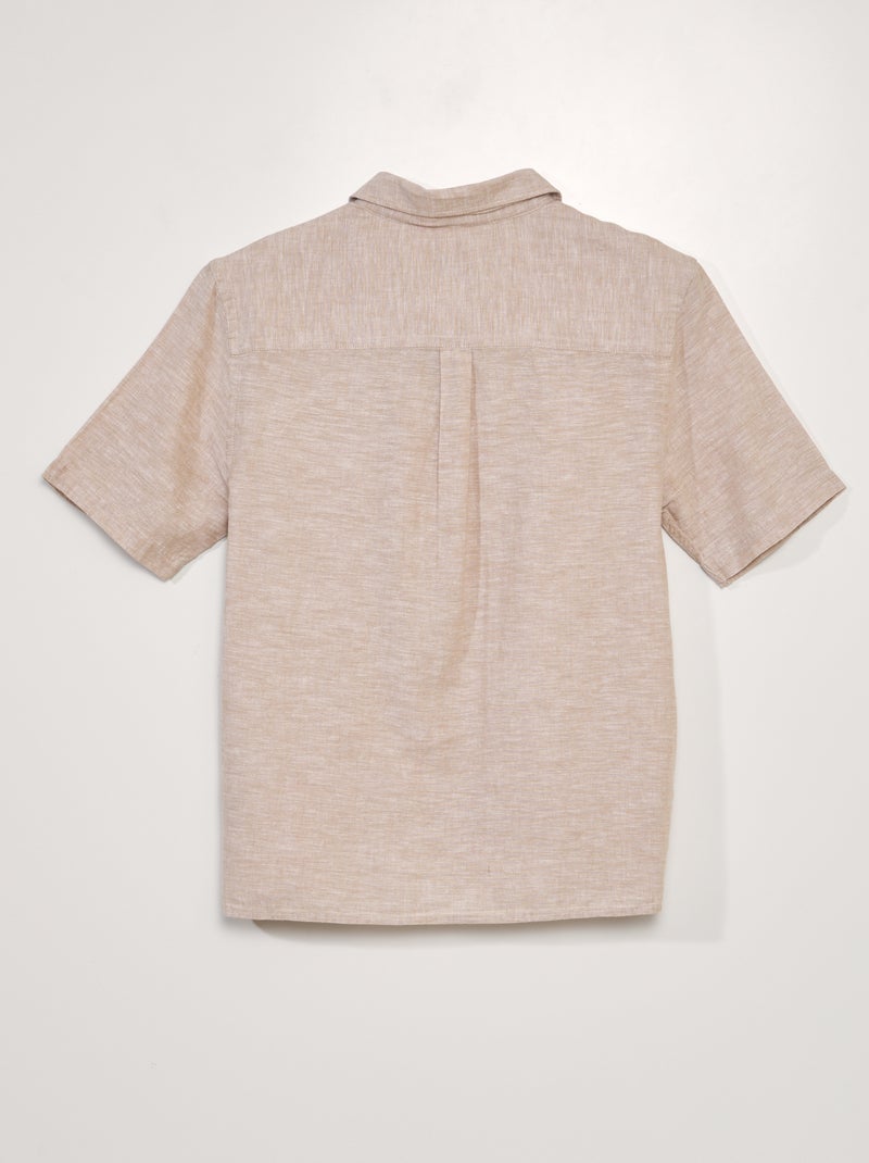 Camisa de corte reto - coleção fácil de vestir BEGE - Kiabi