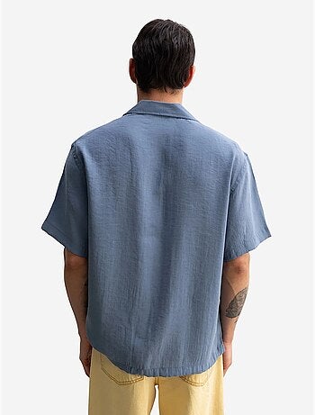 Camisa de crepe com detalhe de nó de corte descontraído para homem giesto
