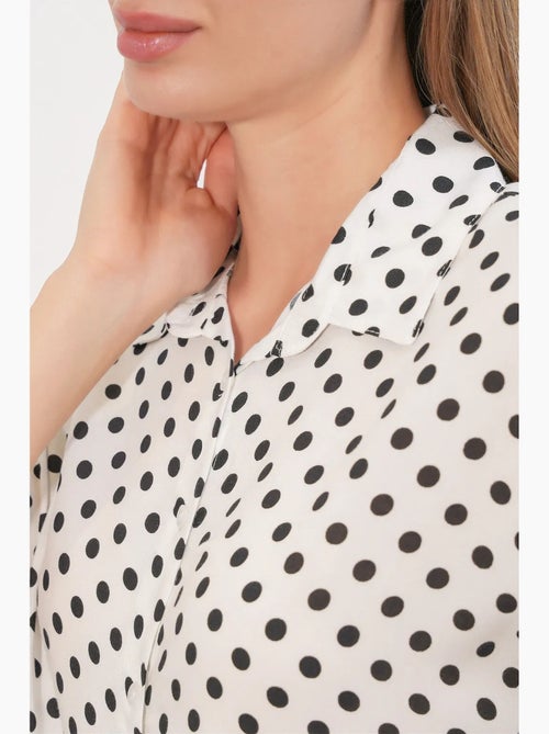 Camisa de crepe estampado com botões bdart - Kiabi Camisa de crepe estampado com botões bdart - Kiabi
