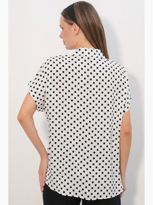 Camisa de crepe estampado com botões bdart - Kiabi Camisa de crepe estampado com botões bdart - Kiabi