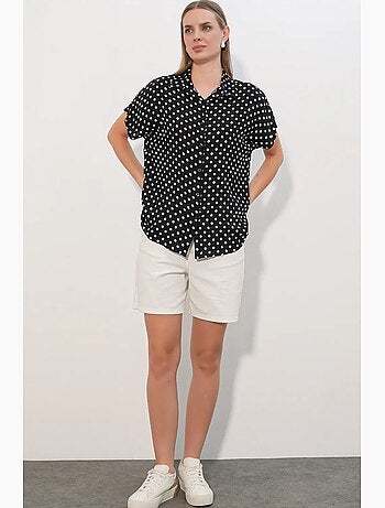 Camisa de crepe estampado com botões bdart