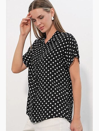 Camisa de crepe estampado com botões bdart