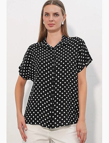 Camisa de crepe estampado com botões bdart