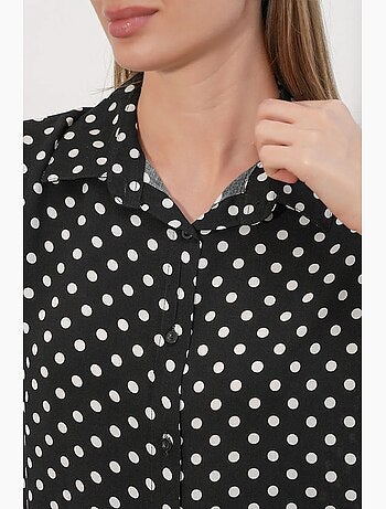 Camisa de crepe estampado com botões bdart