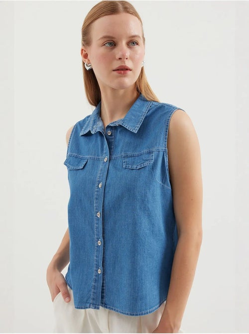 Camisa de denim de algodão sem mangas bdart - Kiabi