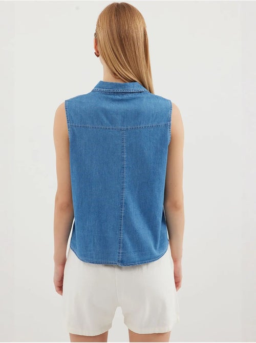 Camisa de denim de algodão sem mangas bdart - Kiabi