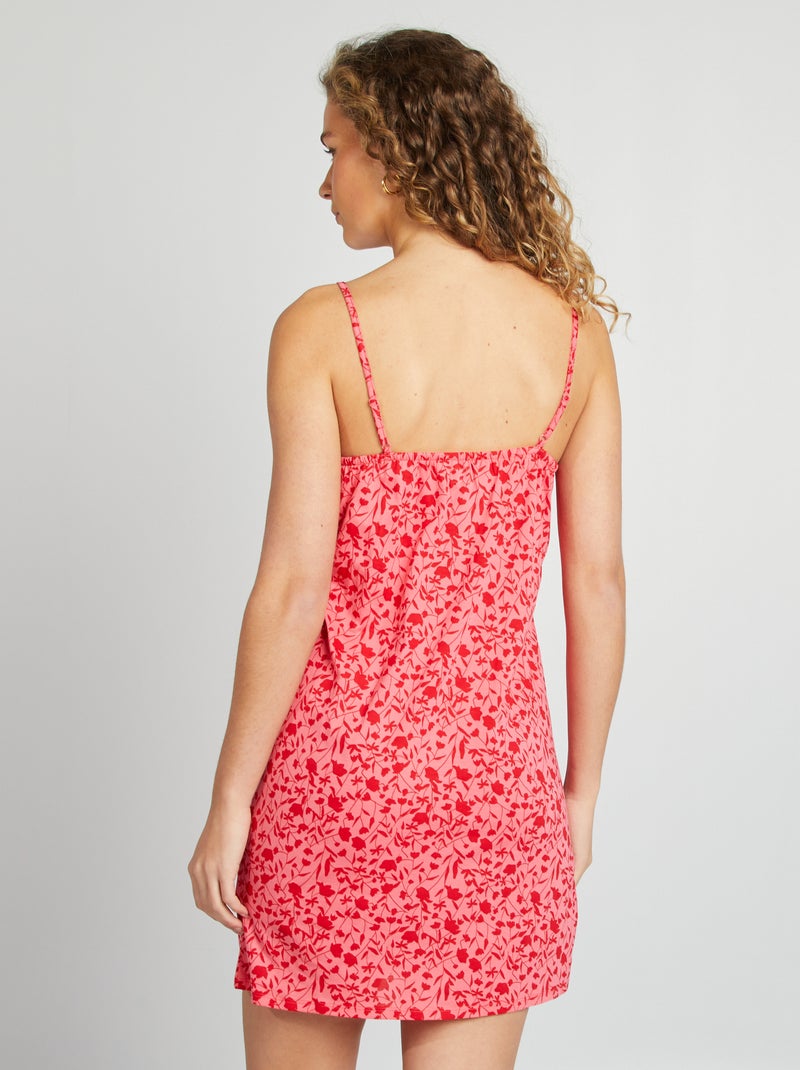 Camisa de dormir com alças finas ROSA - Kiabi