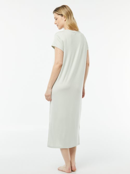 Camisa de dormir com corte de t-shirt fluida - Kiabi