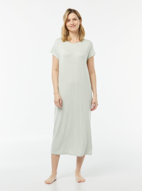 Camisa de dormir com corte de t-shirt fluida - Kiabi