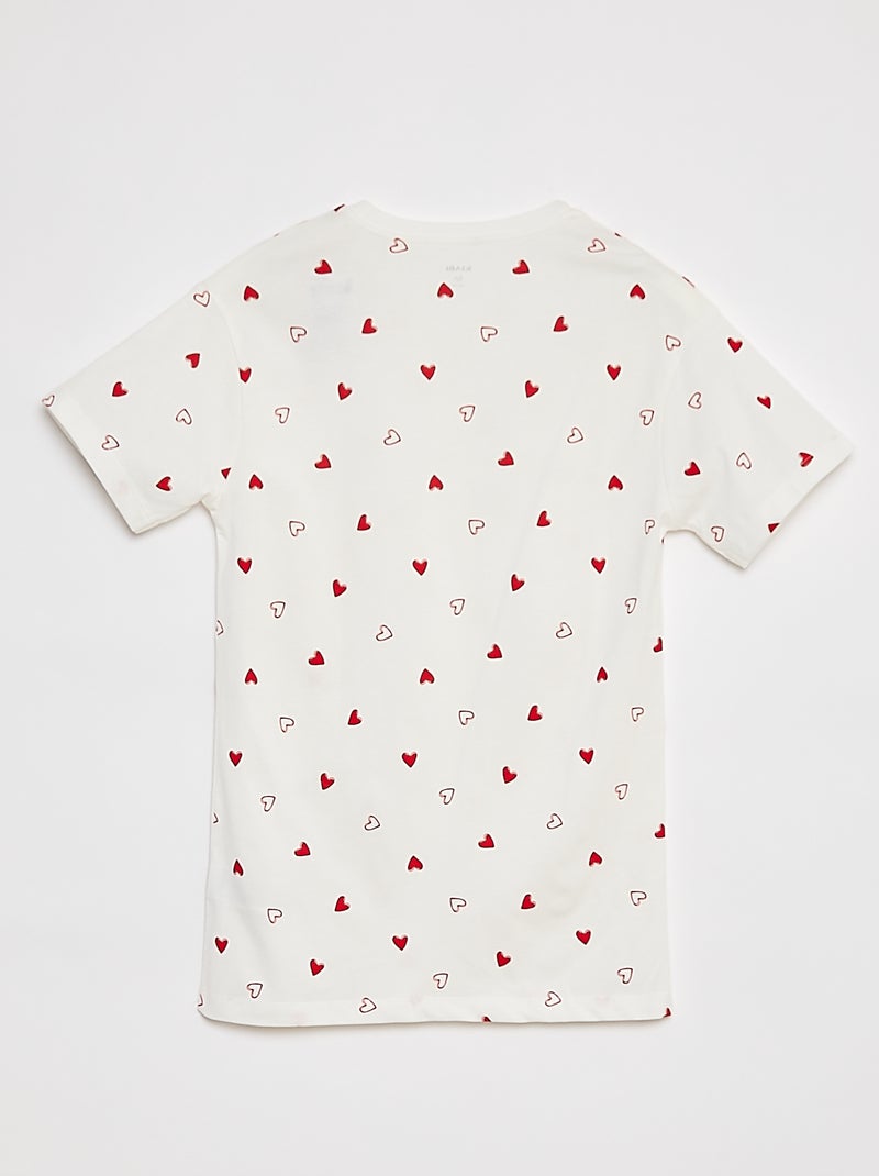 Camisa de dormir com estampado BRANCO - Kiabi