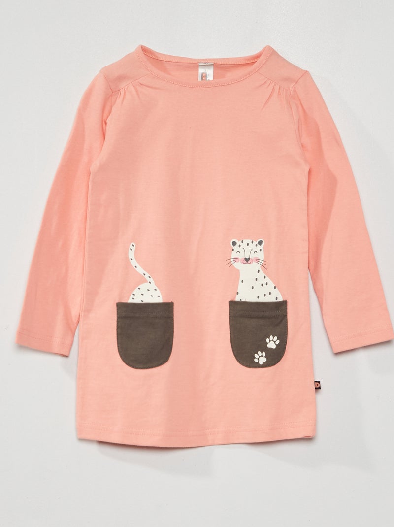 Camisa de dormir com estampado 'gato' Rosa - Kiabi