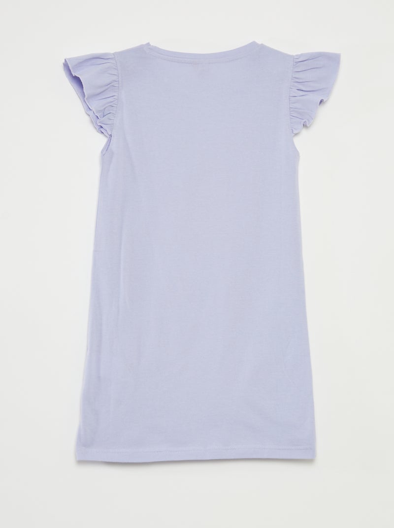 Camisa de dormir com folhos AZUL - Kiabi