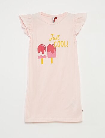Camisa de dormir com folhos e impressão