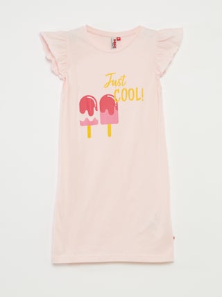 Camisa de dormir com folhos e impressão