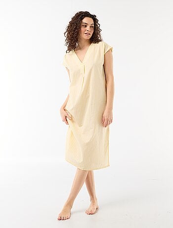 Camisa de dormir comprida em algodão