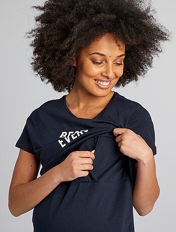 Camisa de dormir de amamentação com mensagem