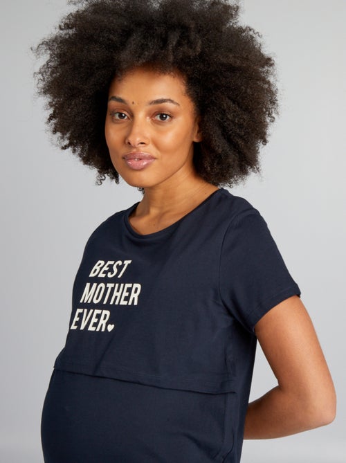 Camisa de dormir de amamentação com mensagem - Kiabi