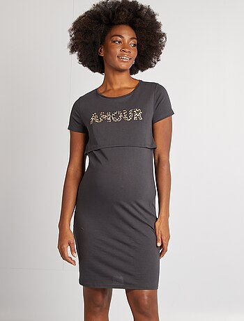 Camisa de dormir de amamentação com mensagem