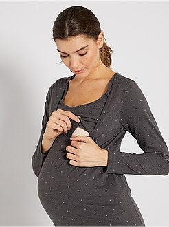 Camisa de dormir de amamentação 'de conceção ecológica' - Kiabi