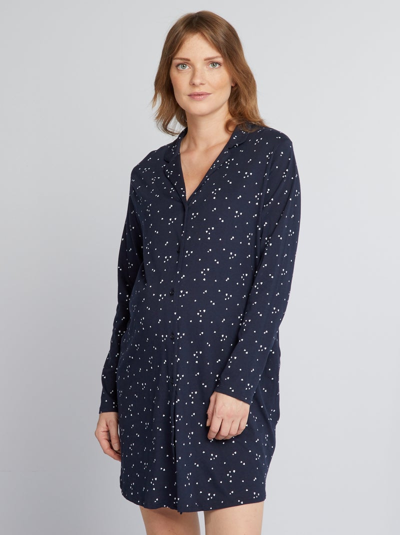 Camisa de dormir de grávida AZUL - Kiabi