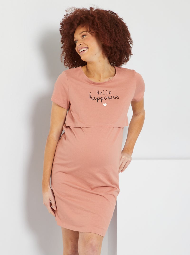 Camisa de dormir de gravidez LARANJA - Kiabi