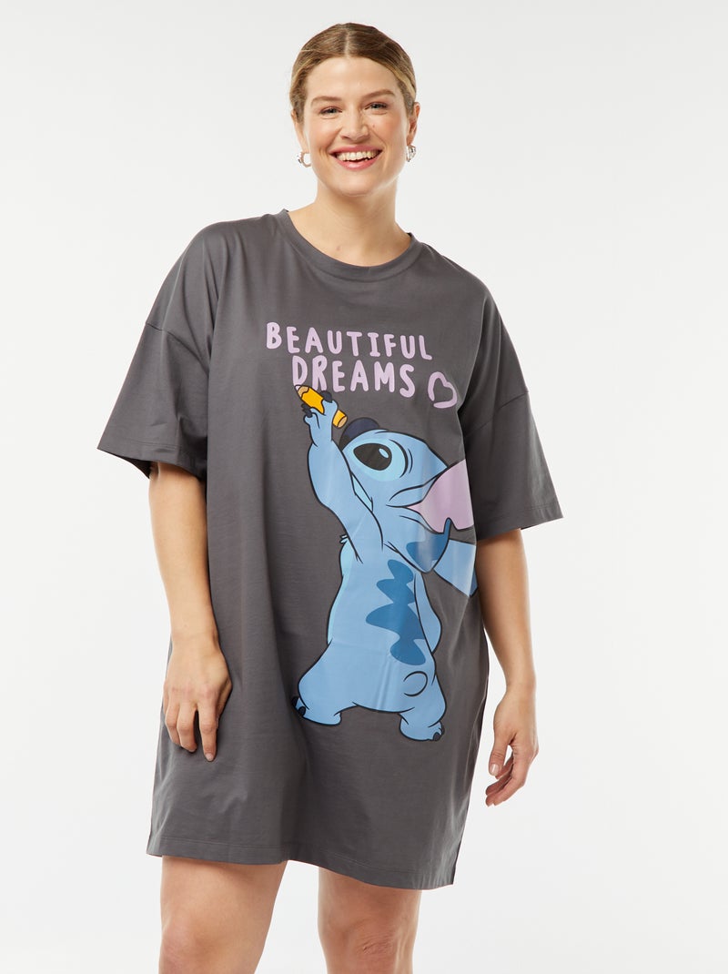 Camisa de dormir de manga curta 'Disney' CINZA - Kiabi