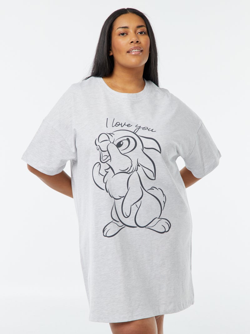 Camisa de dormir de manga curta 'Disney' CINZA - Kiabi