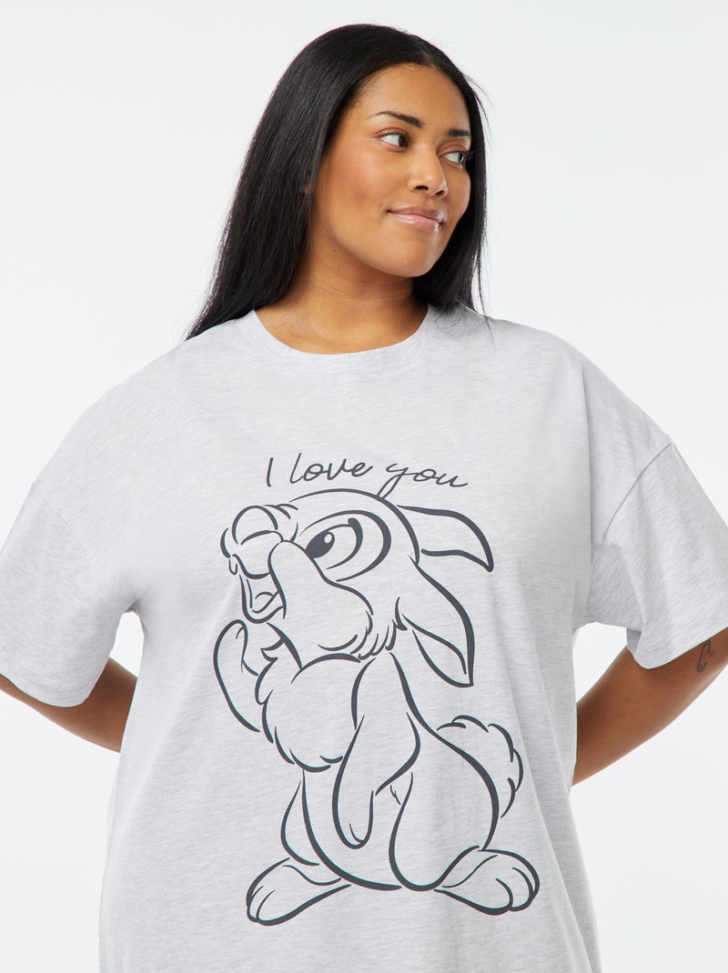 Camisa de dormir de manga curta 'Disney' CINZA - Kiabi