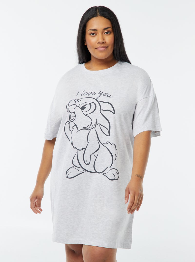 Camisa de dormir de manga curta 'Disney' CINZA - Kiabi