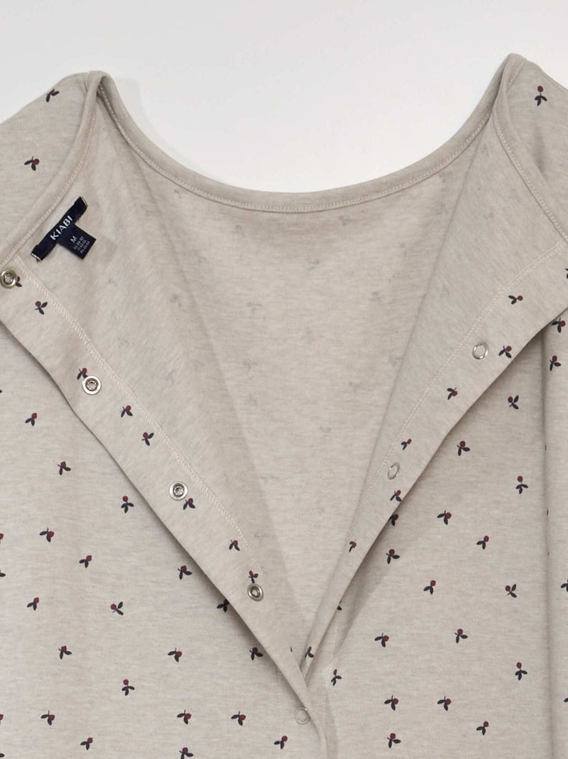 Camisa de dormir em jersey - So Easy BEGE - Kiabi