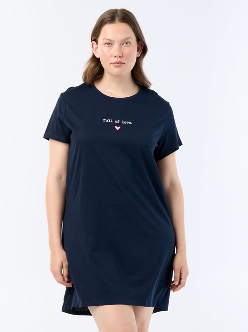 Camisa de dormir em jersey - Kiabi