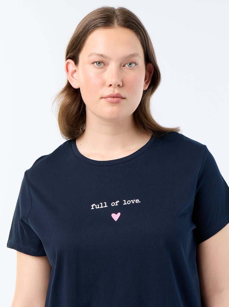 Camisa de dormir em jersey Azul - Kiabi