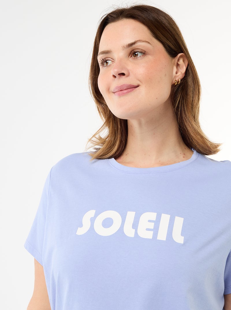 Camisa de dormir em jersey Azul - Kiabi