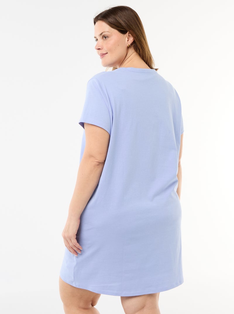 Camisa de dormir em jersey Azul - Kiabi
