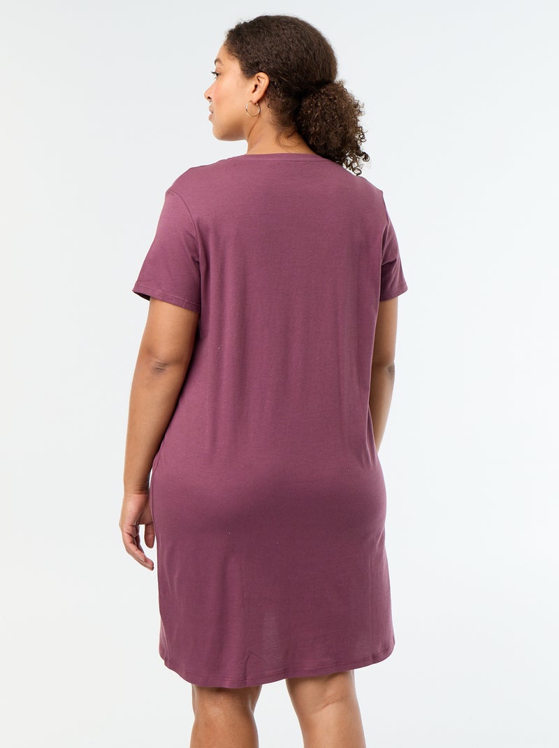 Camisa de dormir em jersey Rosa - Kiabi