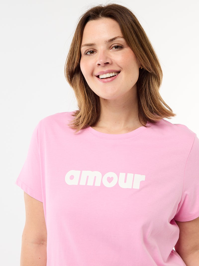 Camisa de dormir em jersey Rosa - Kiabi