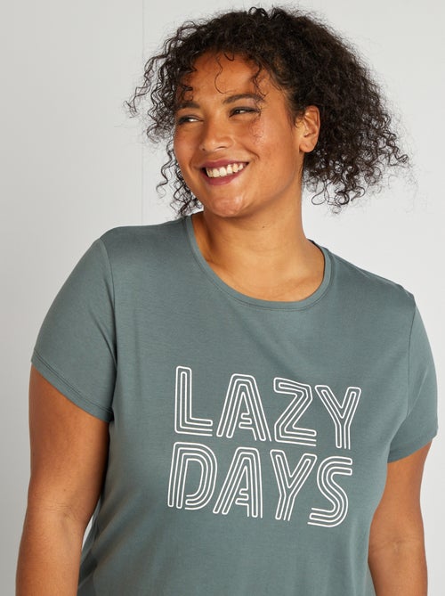 Camisa de dormir em jersey - Kiabi