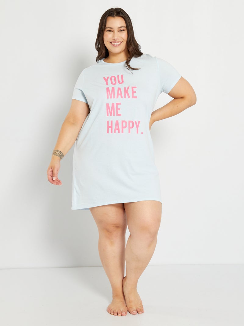 Camisa de dormir estampada AZUL - Kiabi