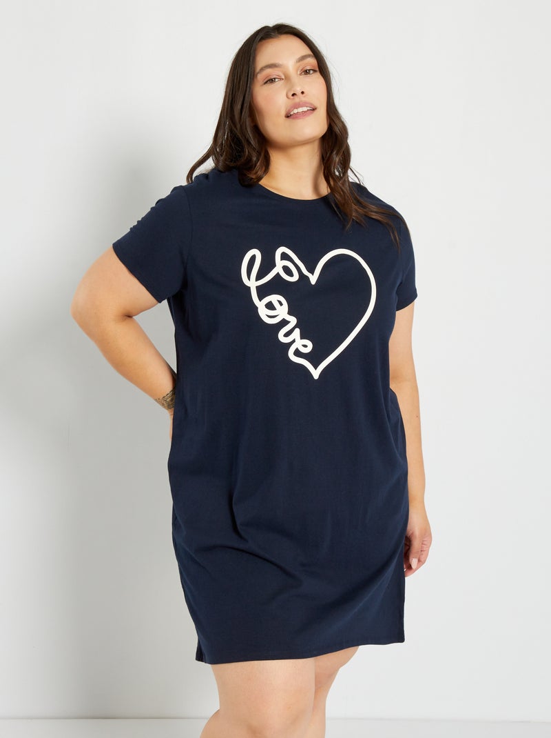 Camisa de dormir estampada AZUL - Kiabi