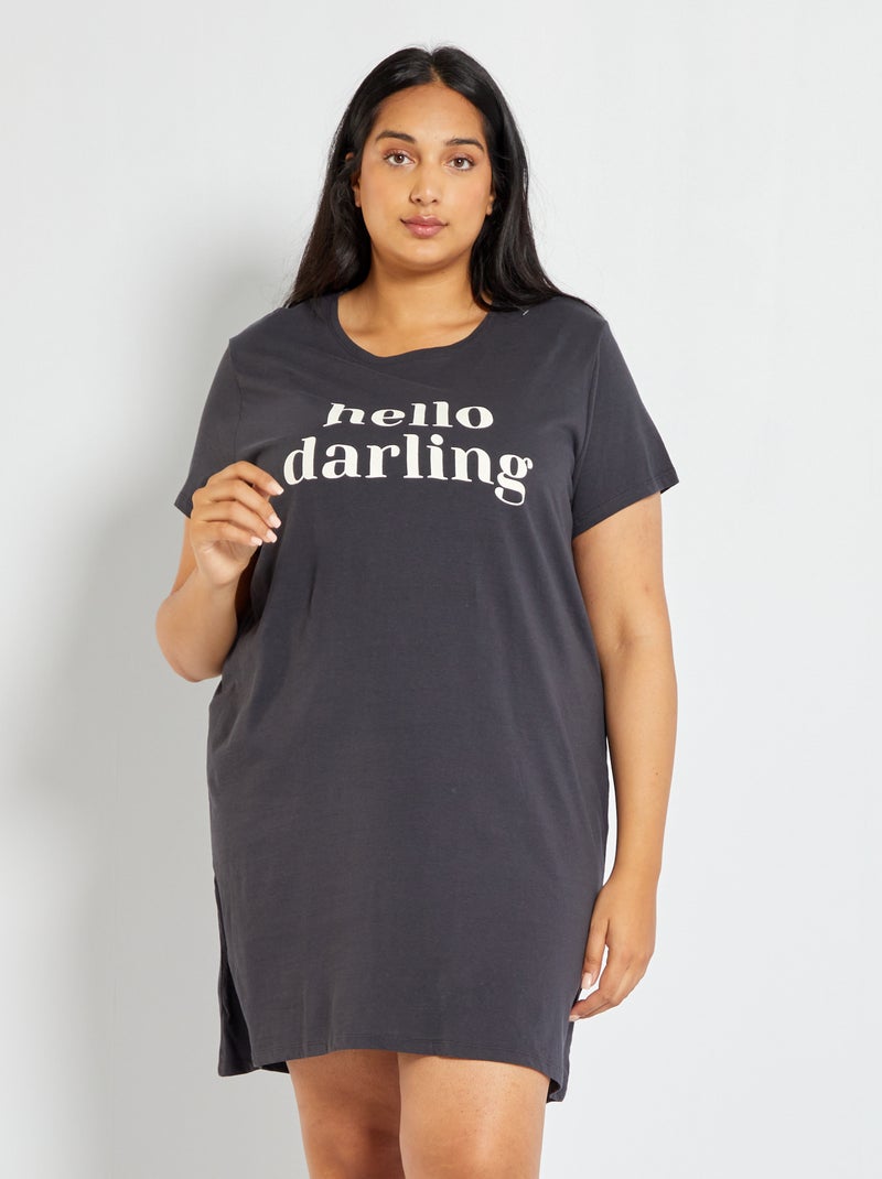 Camisa de dormir estampada CINZA - Kiabi