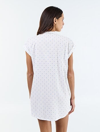 Camisa de dormir estampada de algodão