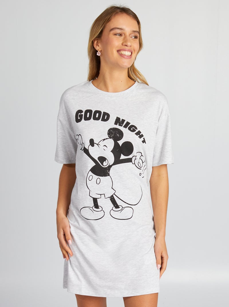 Camisa de dormir estampada 'Mickey' CINZA - Kiabi