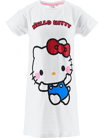 Camisa de dormir hello kitty branco menina | licença oficial